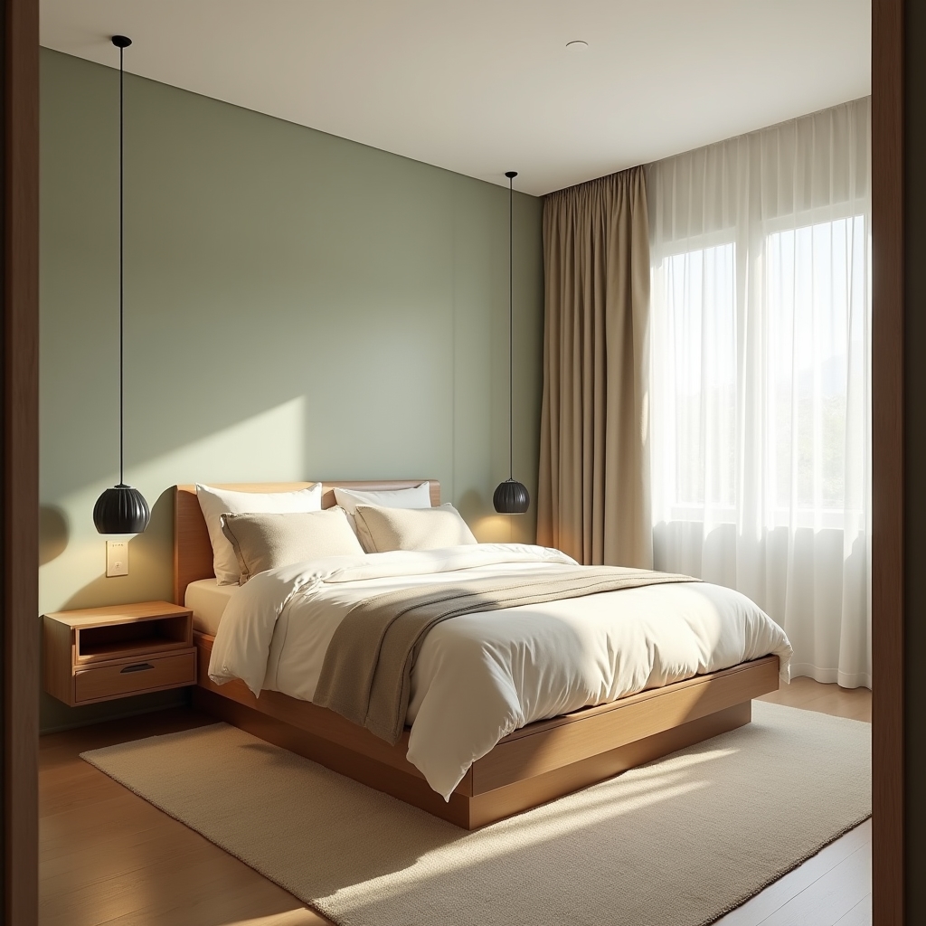 Dormitor compact amenajat eficient